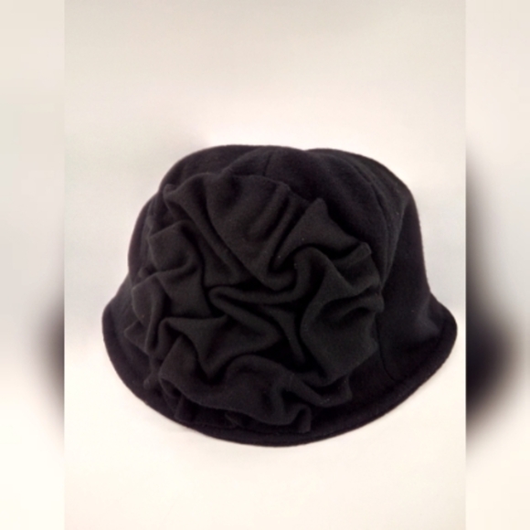 Vintage Betmar New York Floral Wool Black Bucket Hat 50's 60's